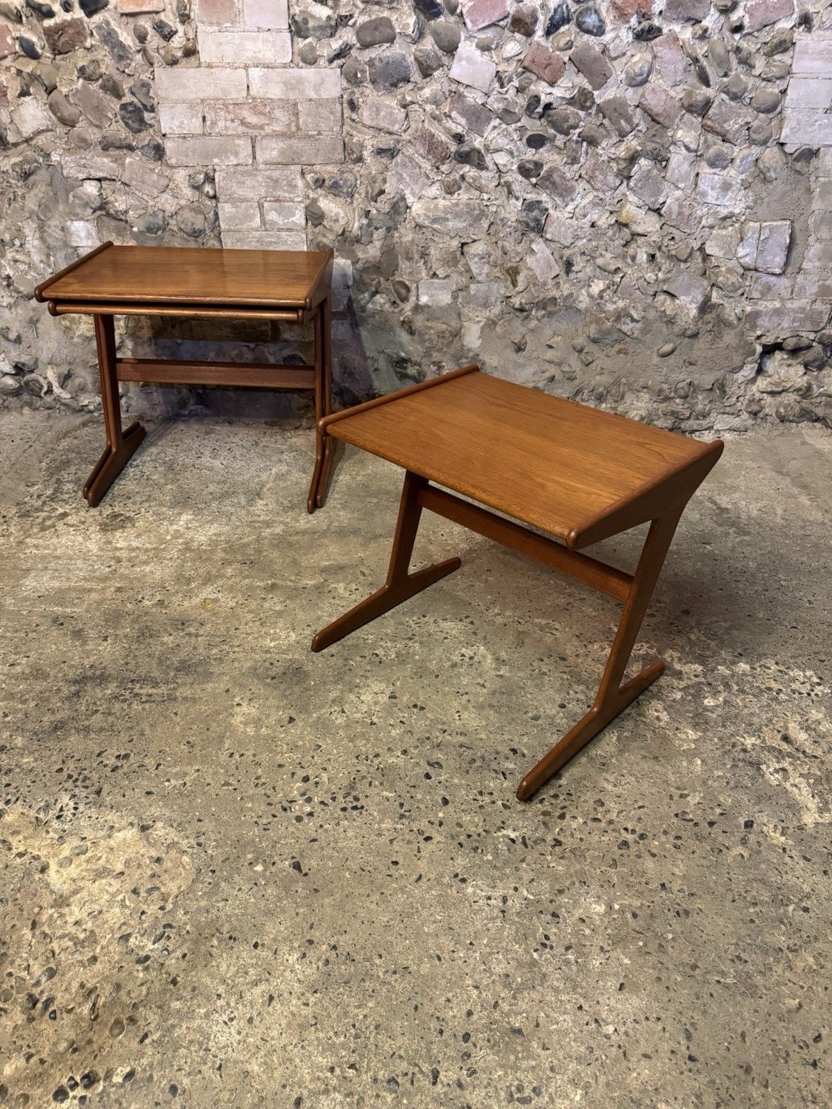 1450.0 🚛 Vintage Mid Century Danish Mogens Kold Teak Nest Of Tables Mcm photo