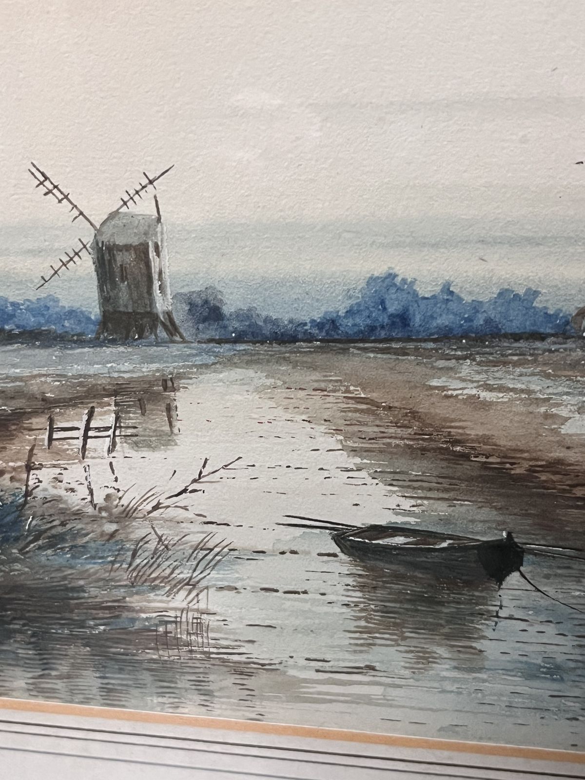 Original Watercolour Painting Of Windmill Scene Signed 1921 photo 145.0