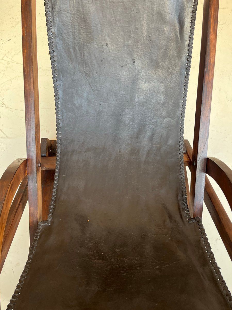 photo buy Vintage Leather Sling Chair, 1980s