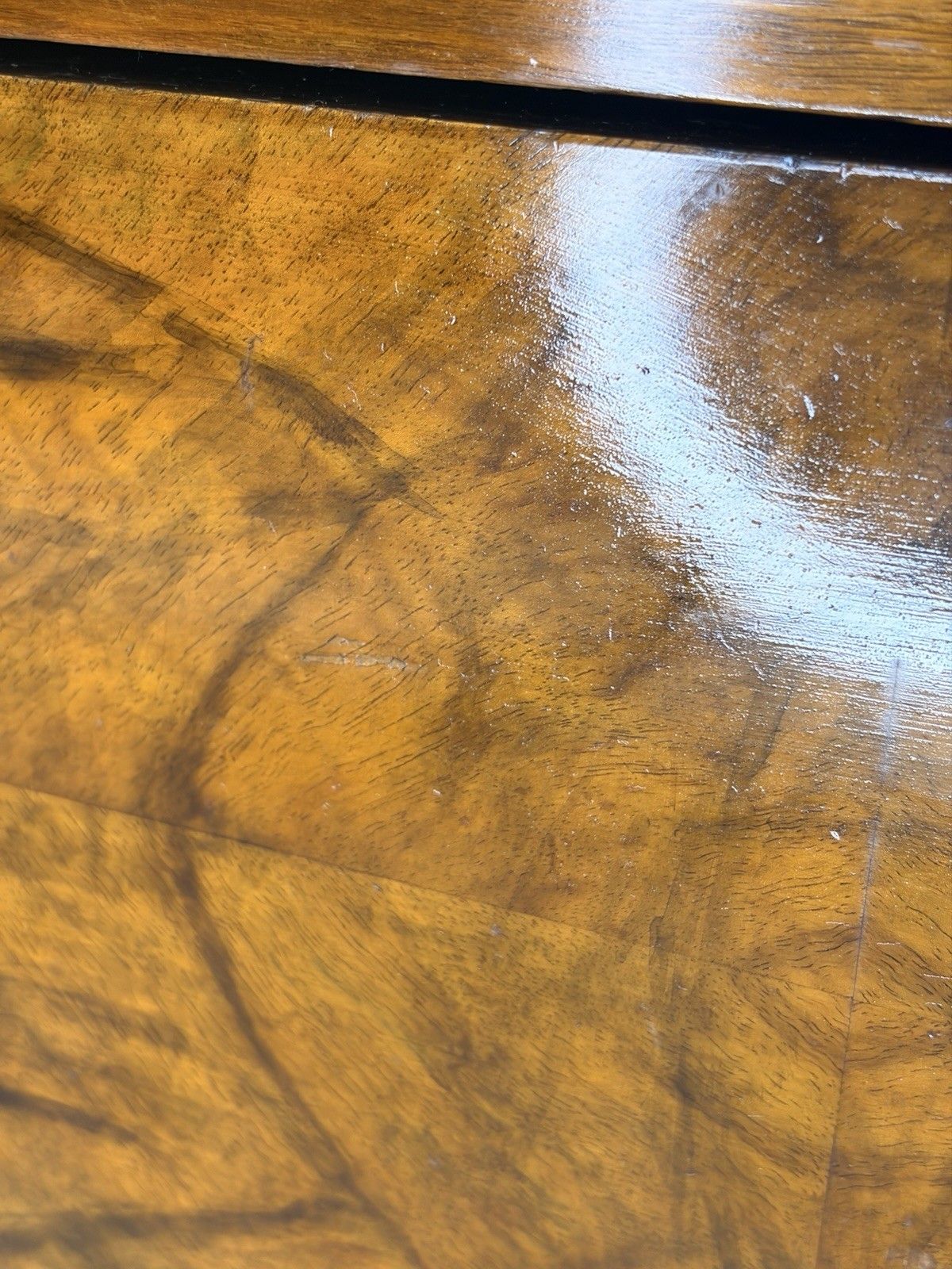 photo vinterior Vintage Art Deco 1920s Burr Walnut Dressing Table Chest Vanity Mid Century