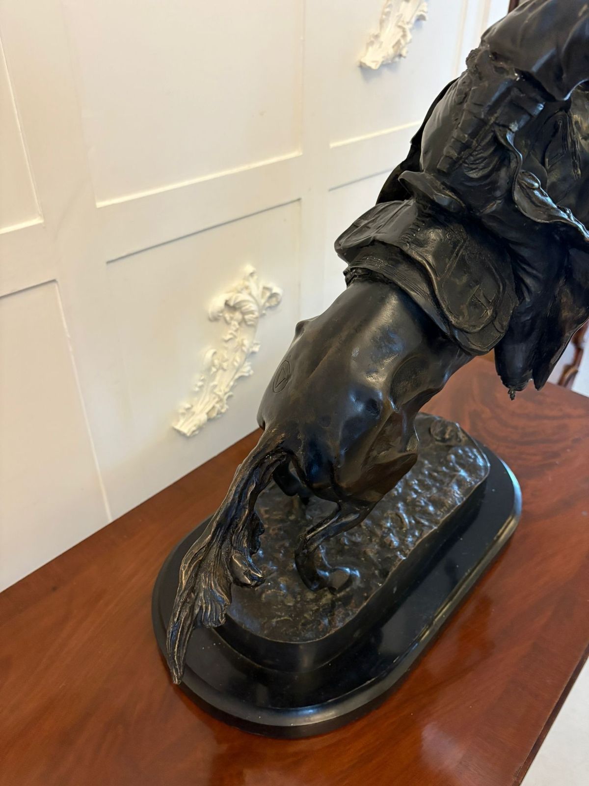 Antique Large Bronze Cowboy On Bucking Horse Sculpture After Remington Broncho Buster Western Equestrian Figure photo buy