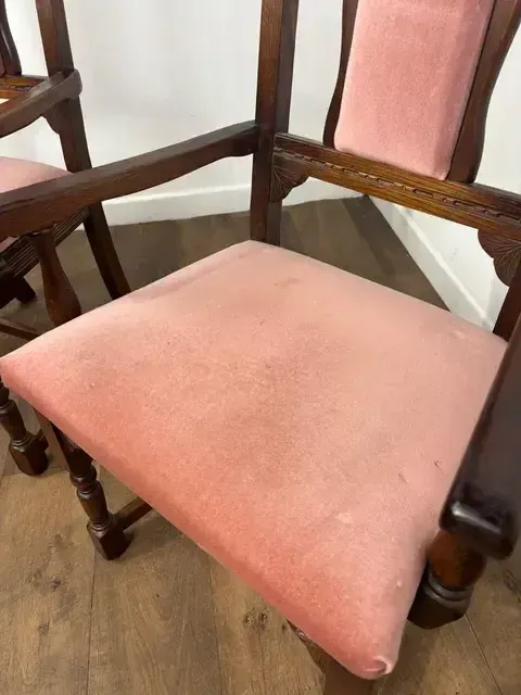 Furniture Pair Of Vintage Oak Armchairs photo