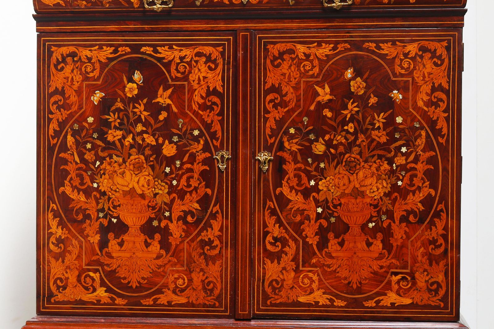 Dutch Marquetry Art Cabinet With Theater And Trompe L'oeil 17th Century Style photo for sale