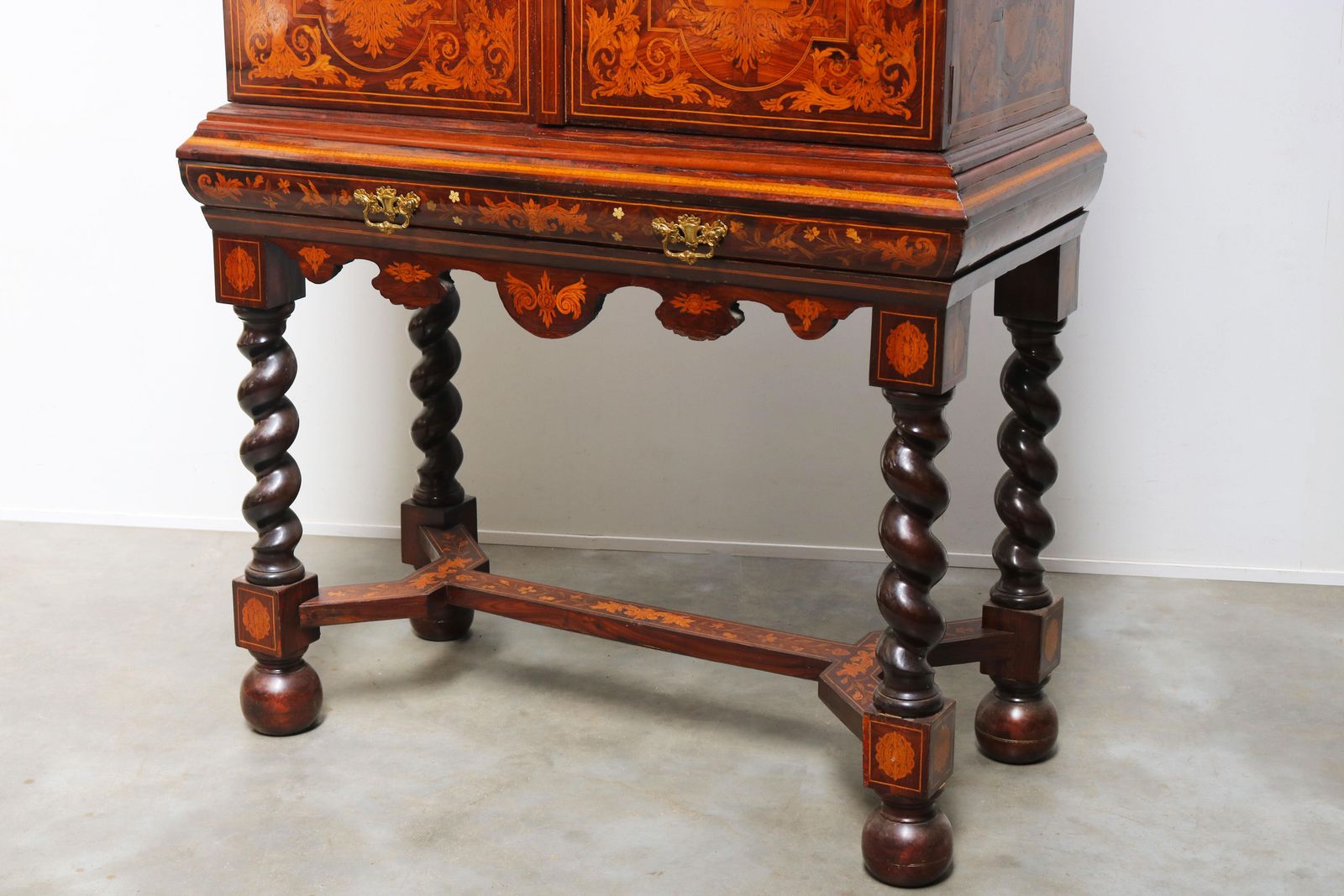 Furniture Dutch Marquetry Art Cabinet With Theater And Trompe L'oeil 17th Century Style photo