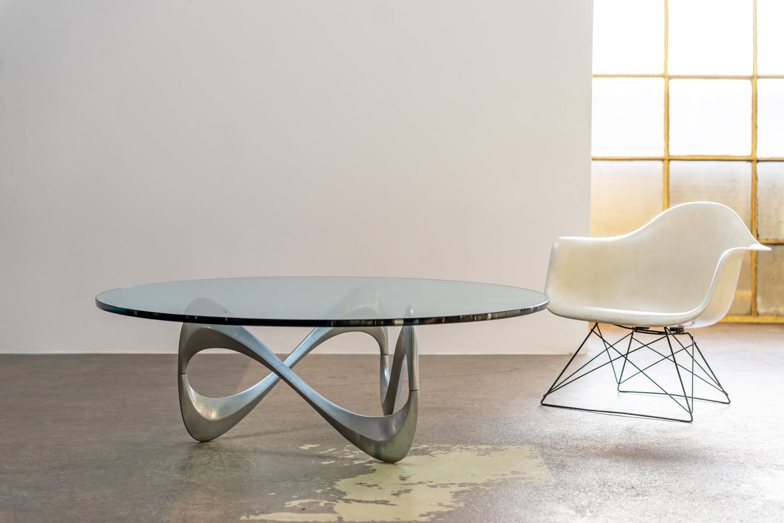 Vintage Snake Coffee Table Made Of Aluminum And Glass By Knut Hesterberg For Ronald Schmitt, 1960s photo Furniture
