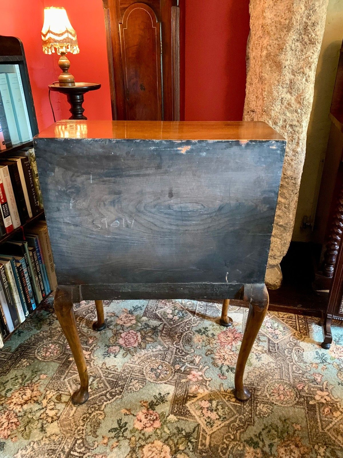 Antique Walnut Bureau Queen Anne Style, Working Key Burr Walnut Country House photo buy