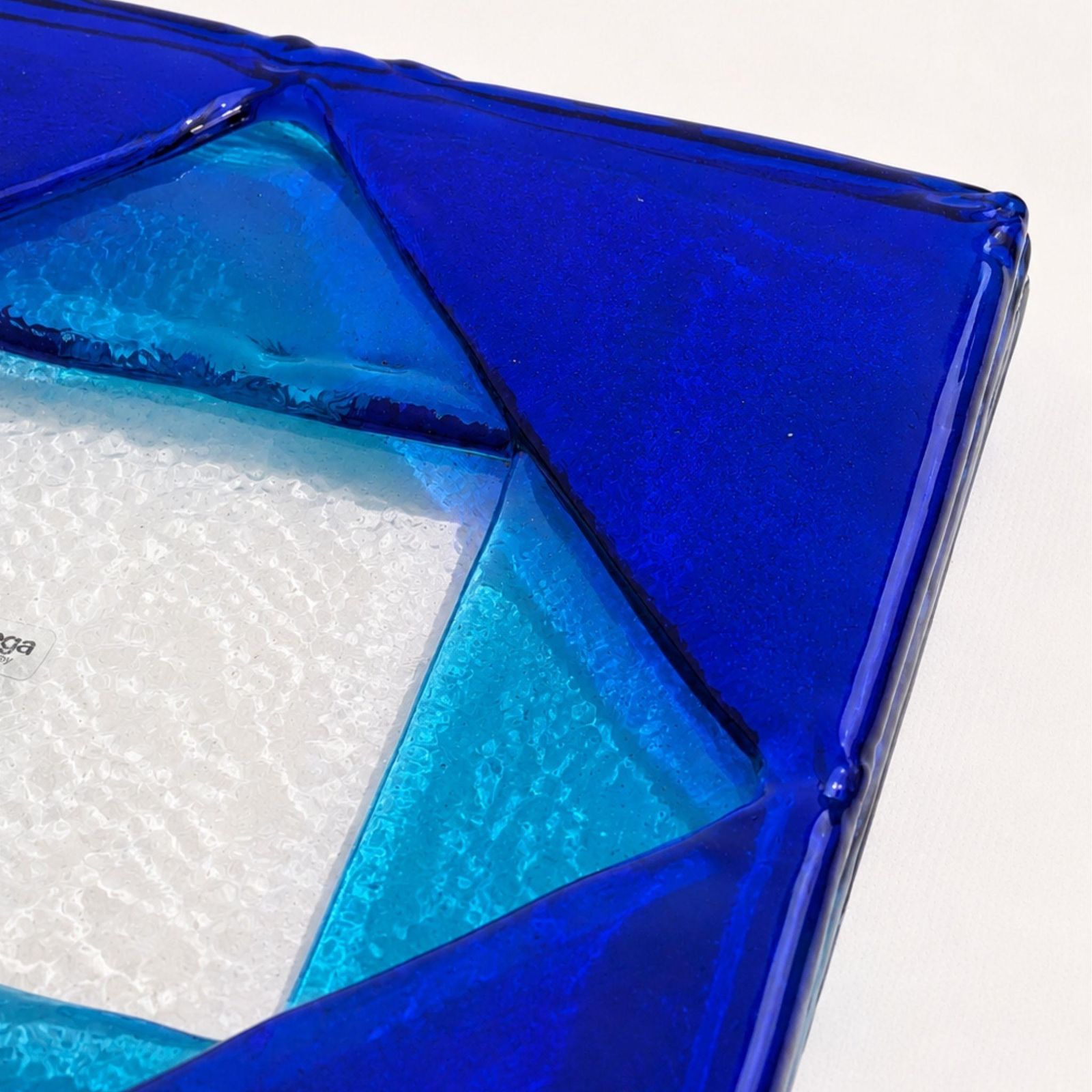Italian Murano Glass Centerpieces Blue Murano Glass Tray By Mazzega, Italy, 1970 photo for sale
