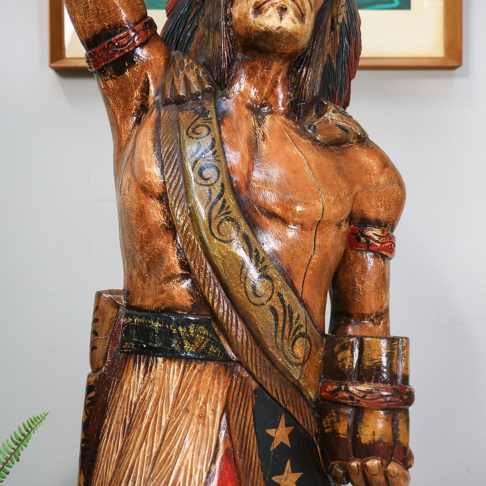 photo furniture Cigar Store Indian Tobacco Advertisement Hand Carved Large 124cm