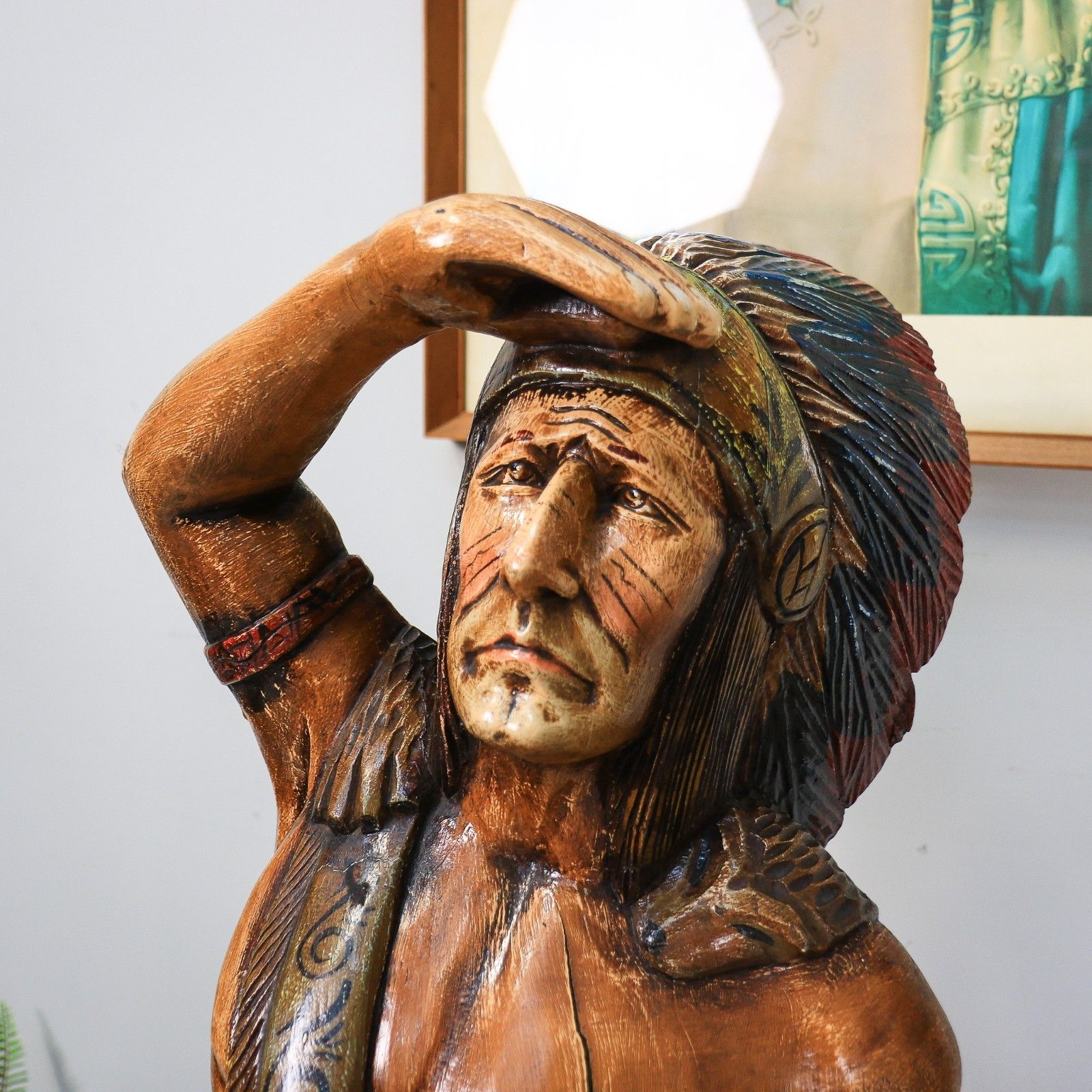 photo for sale Cigar Store Indian Tobacco Advertisement Hand Carved Large 124cm
