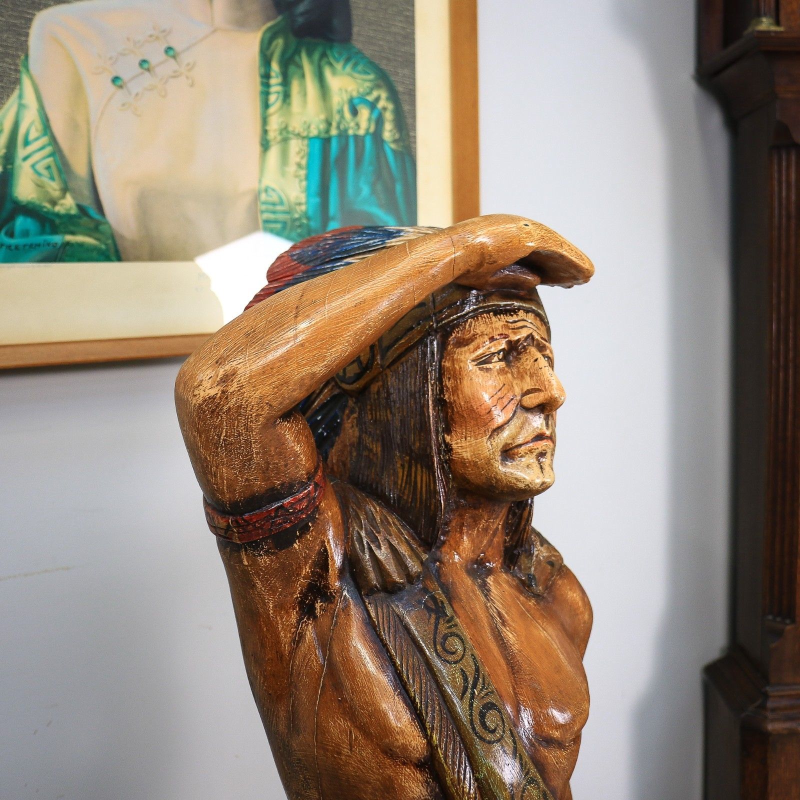 Home Decor Cigar Store Indian Tobacco Advertisement Hand Carved Large 124cm photo