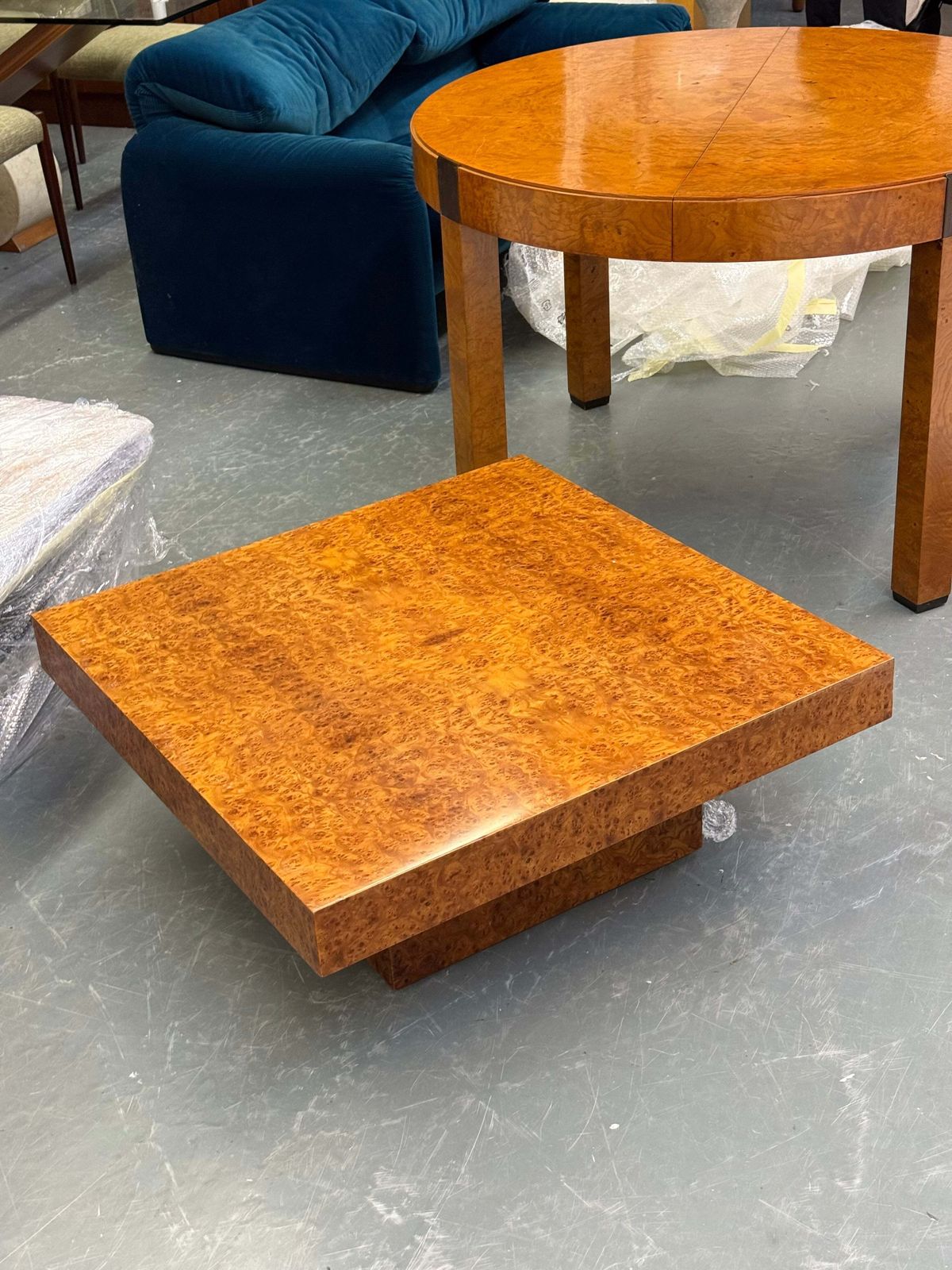 Square Coffee Table By Fratelli Turri With Burl Wood photo furniture