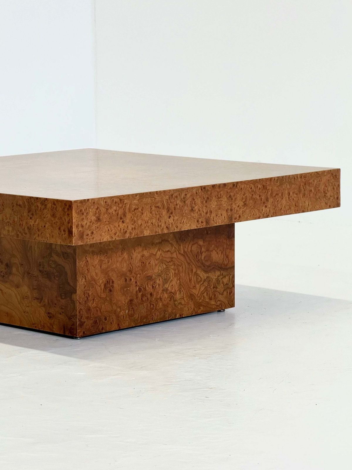 Square Coffee Table By Fratelli Turri With Burl Wood photo for sale