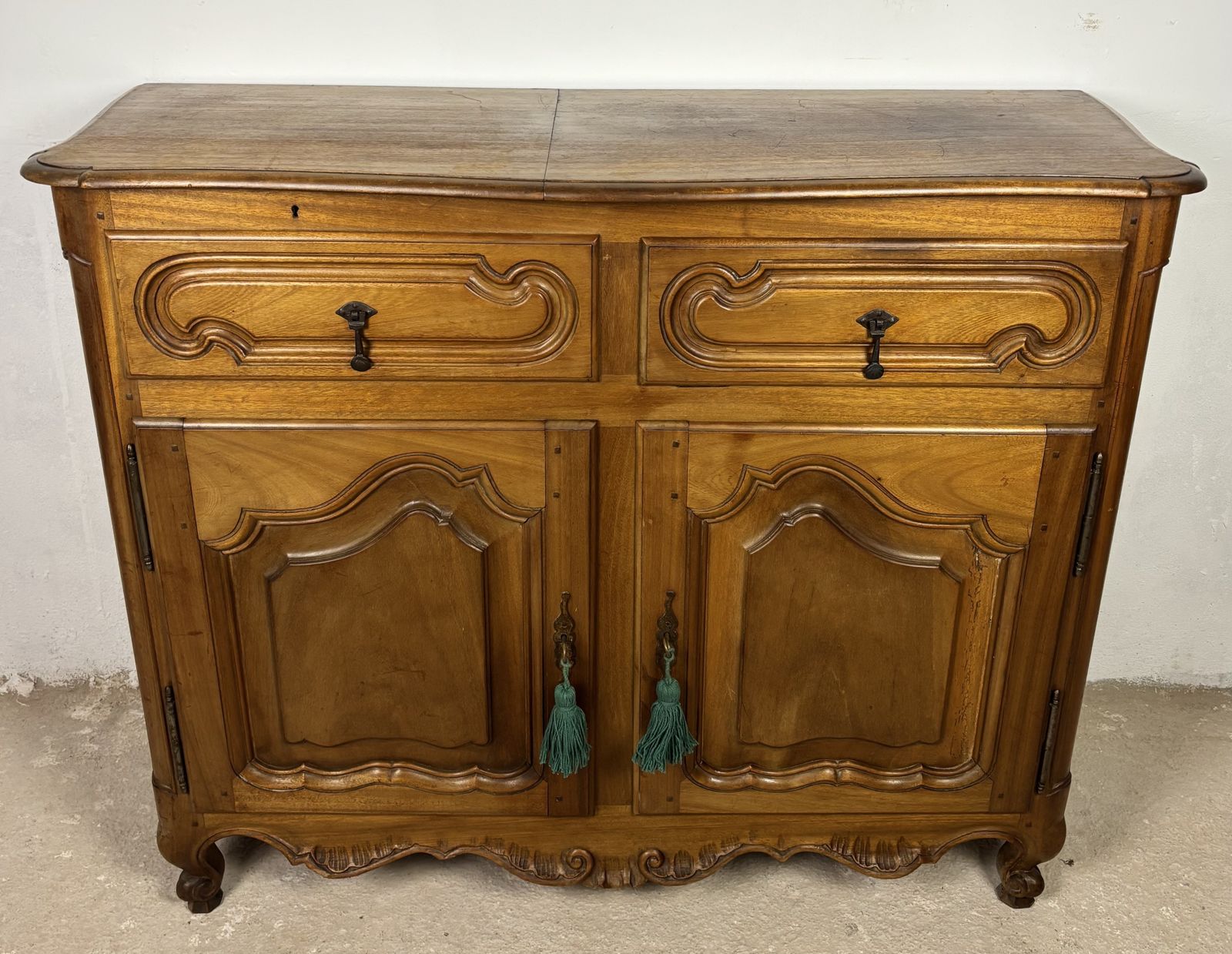 French Provincial Oak Server Cabinet With Sliding Shelves, Early 20th Century photo for sale