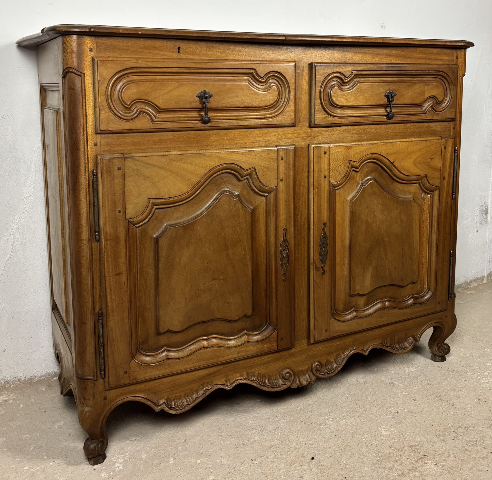 French Provincial Oak Server Cabinet With Sliding Shelves, Early 20th Century photo buy