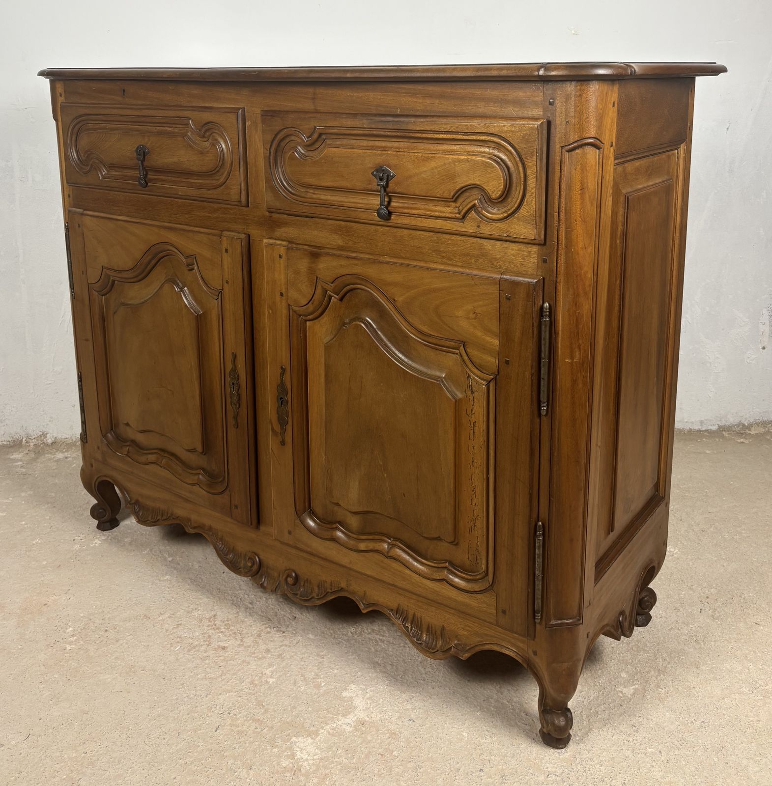2540.0 French Provincial Oak Server Cabinet With Sliding Shelves, Early 20th Century photo