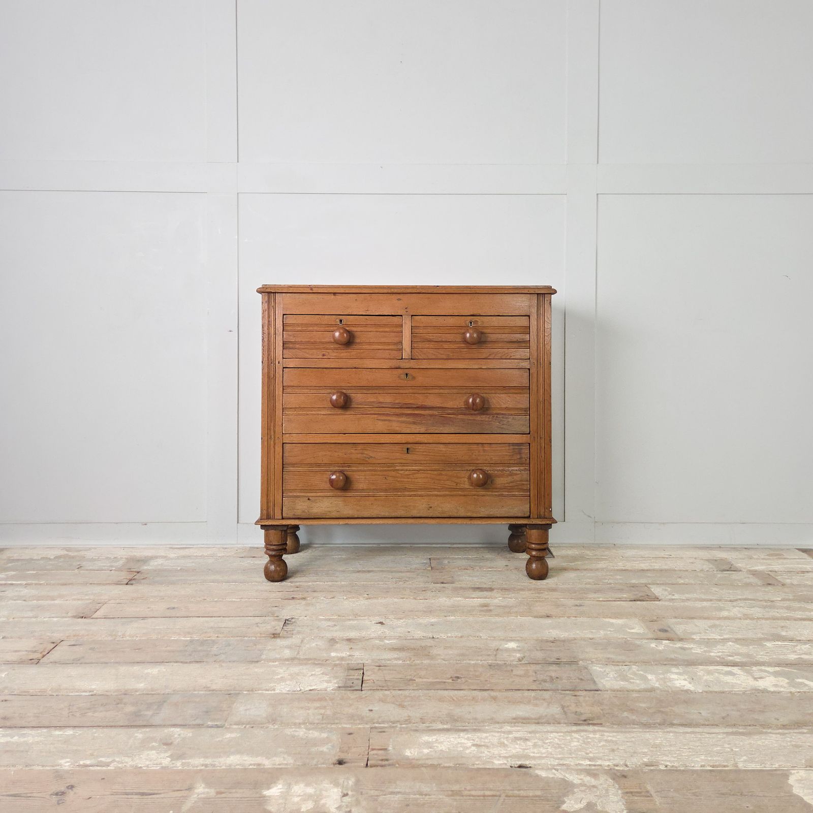 Antique Pine Chest Of Drawers | Farmhouse Style Four Drawer Chest photo furniture