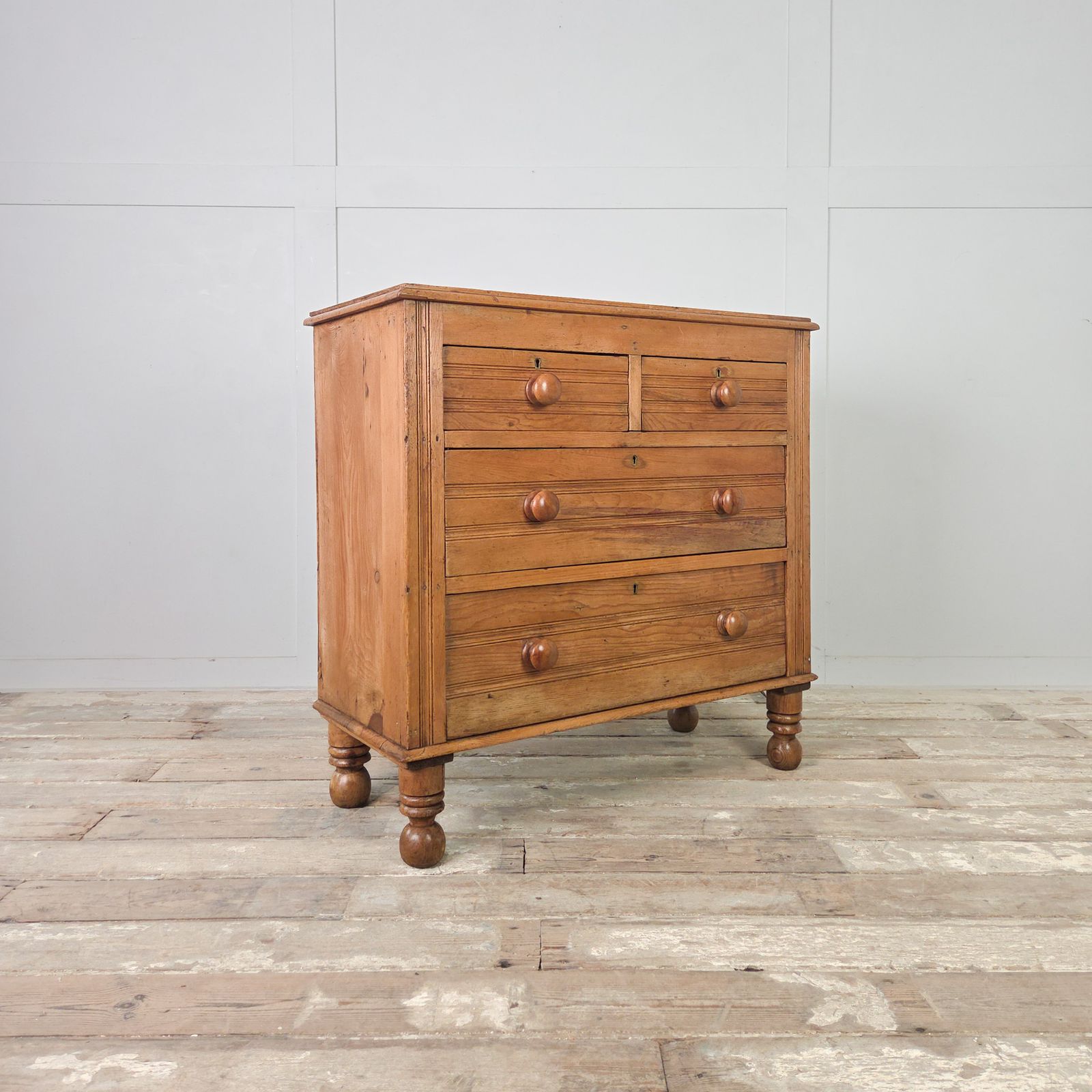 Antique Pine Chest Of Drawers | Farmhouse Style Four Drawer Chest photo vinterior