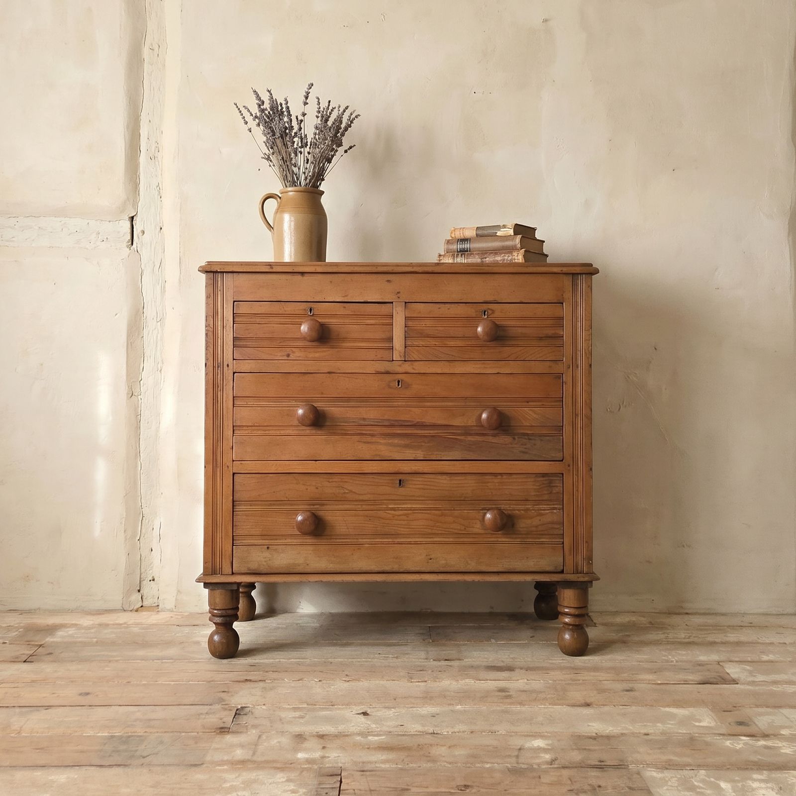 photo for sale Antique Pine Chest Of Drawers | Farmhouse Style Four Drawer Chest