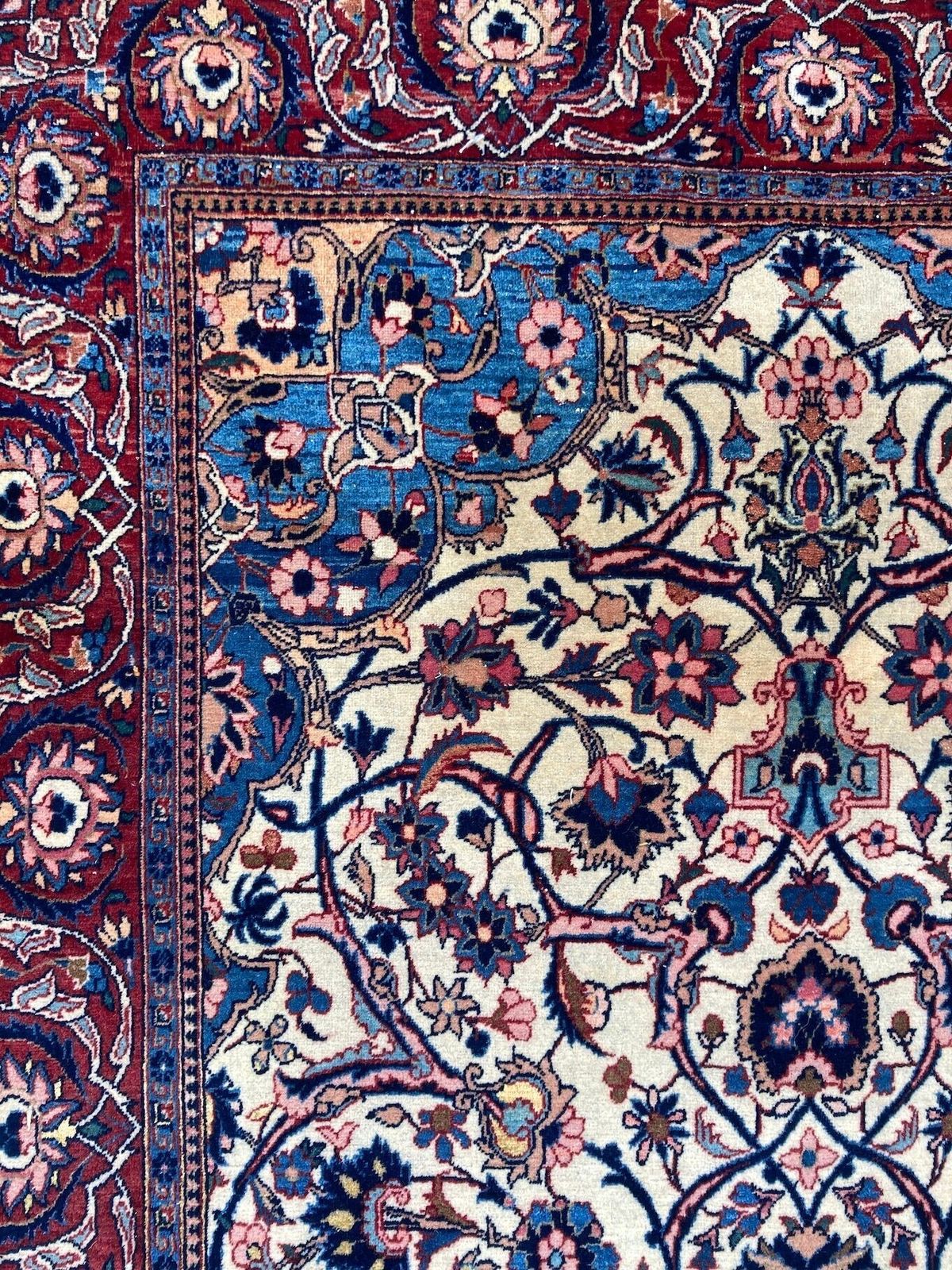 Textiles Antique Kashan Rug 2.12m X 1.31m photo