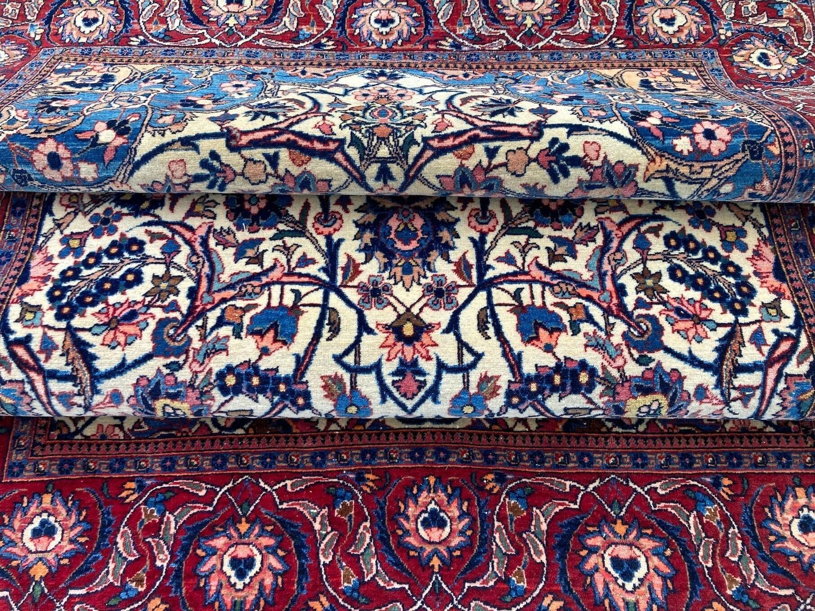 photo vintage Antique Kashan Rug 2.12m X 1.31m