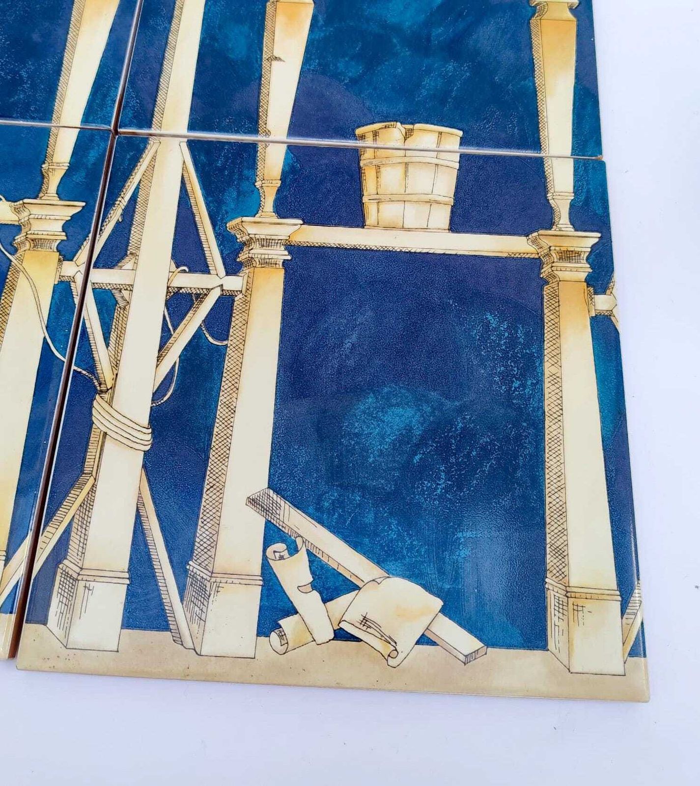 Set Of 4 Tiles Giò Ponti Ceramica Bardelli The House Of The Ephebes 20x20 Cm Tiles photo furniture