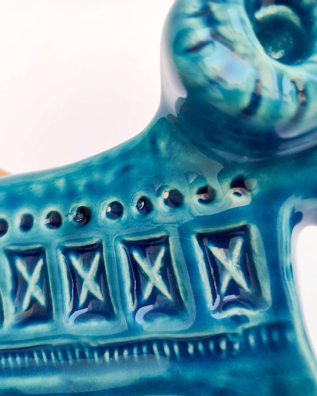 Bitossi Ceramic Figurine Aries, Rimini Blue Decoration, Designed By Aldo Londi photo buy