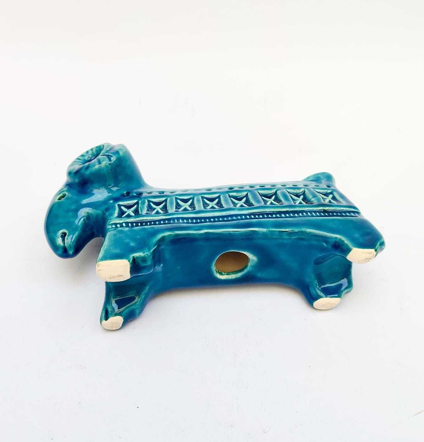 photo furniture Bitossi Ceramic Figurine Aries, Rimini Blue Decoration, Designed By Aldo Londi