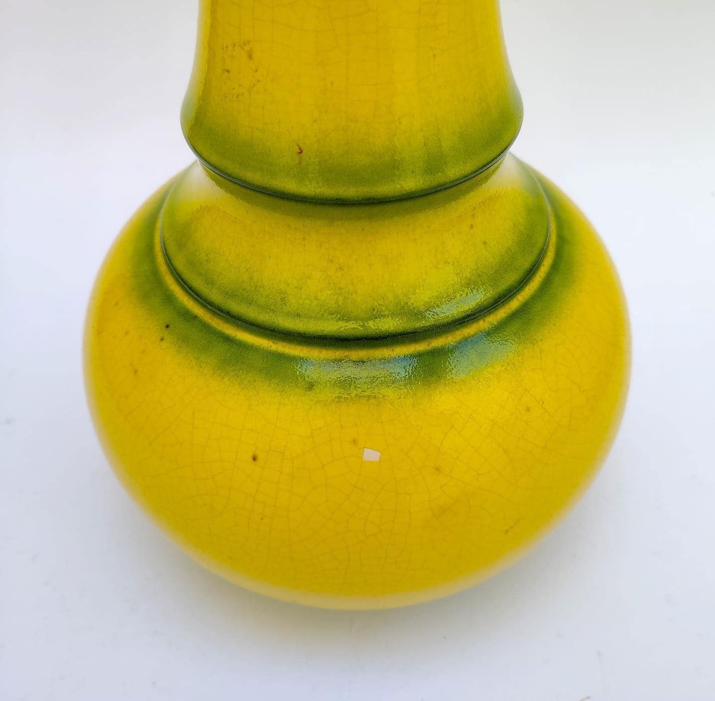 Jasba Yellow And Green West German Ceramic Vase, Vintage Space Age Design, 1970s photo buy