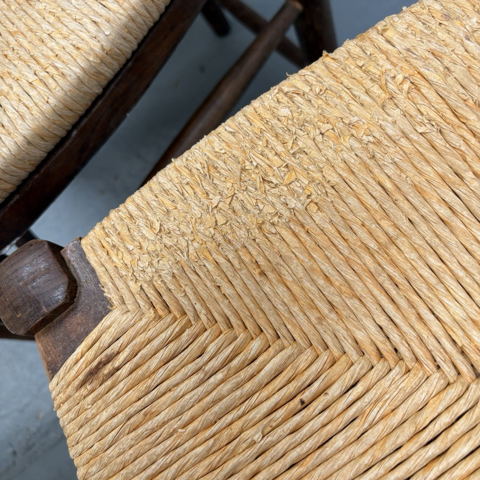 3 Vintage French Country ´Van Gogh” Ladderback Rush Seat Dining Chairs photo vinterior