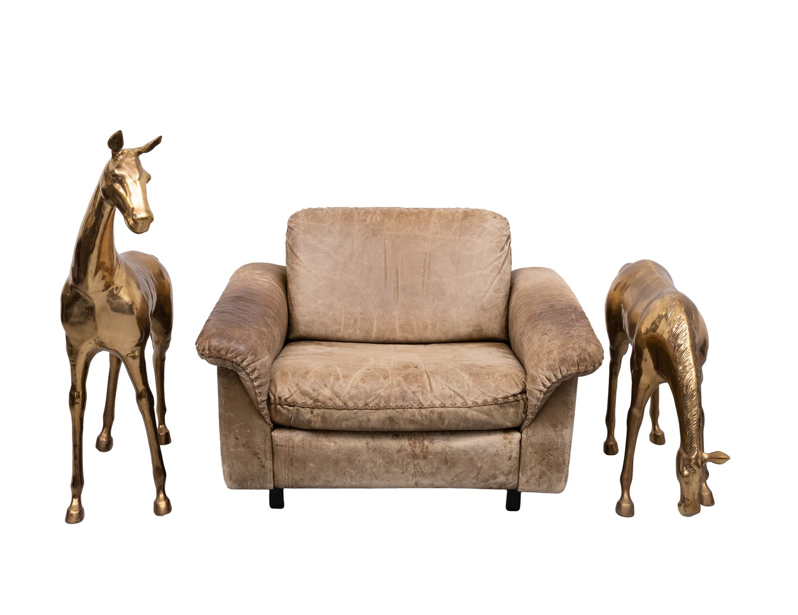 photo furniture Stunning Pair Of Large Brass Horses By Apko Superbrass 1970s Holland
