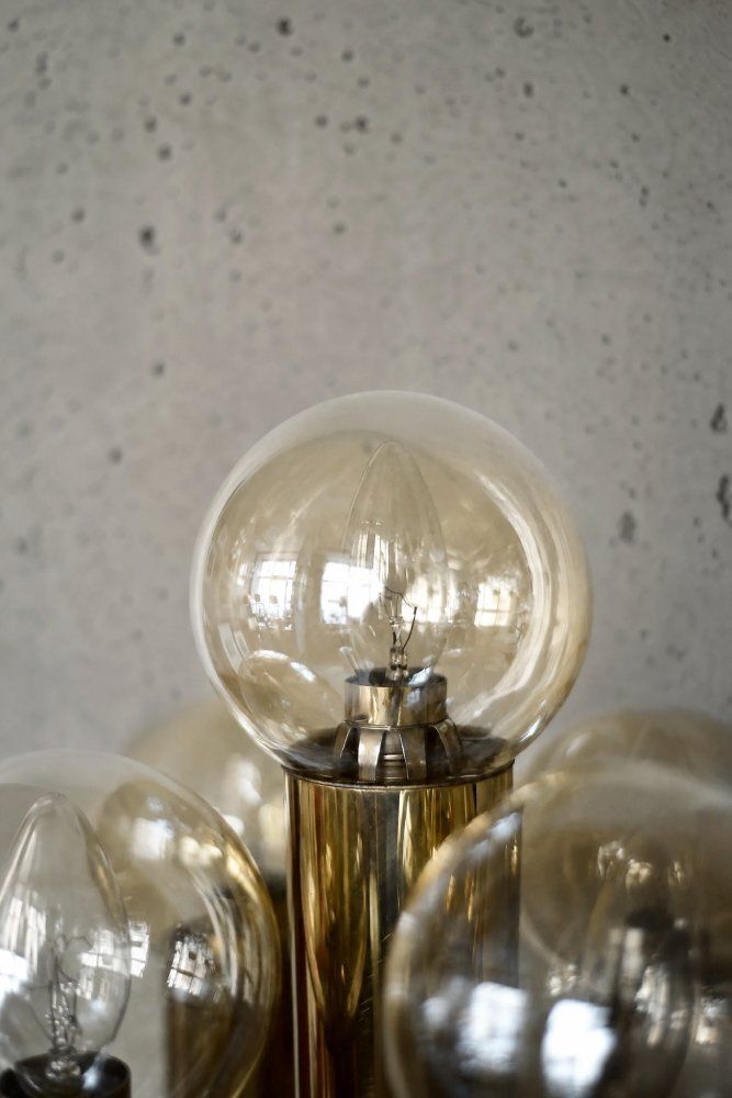 Mid-Century Scandinavian Modern sculptural gouden vloerlamp van Hans Agne Jakobsson voor Hans Agne Jakobsson AB, jaren 1970 photo Verlichting