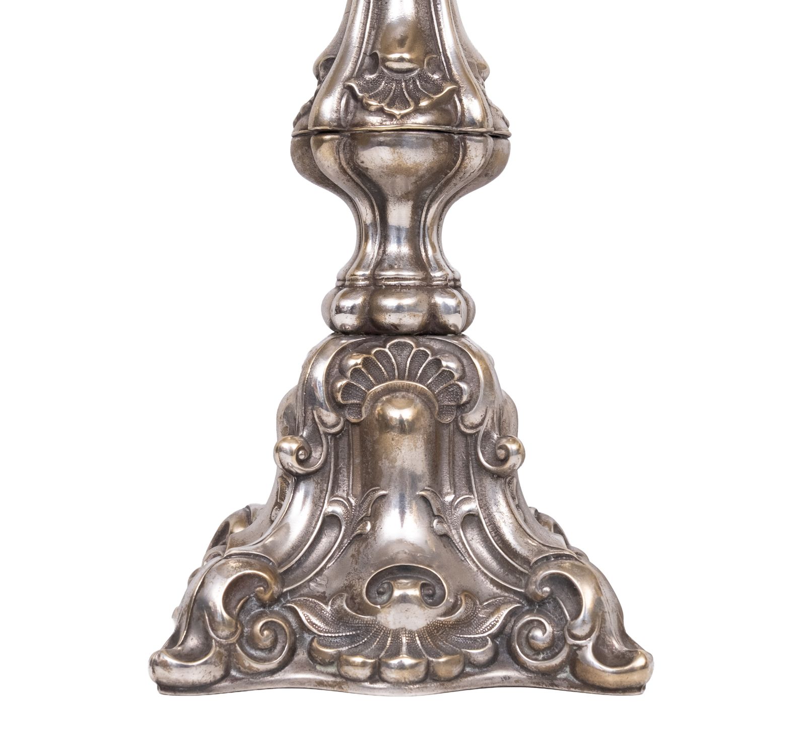 Verlichting Fraai Stel Rococo Verzilverde Tafellampen, Ca. Jaren 1920 photo