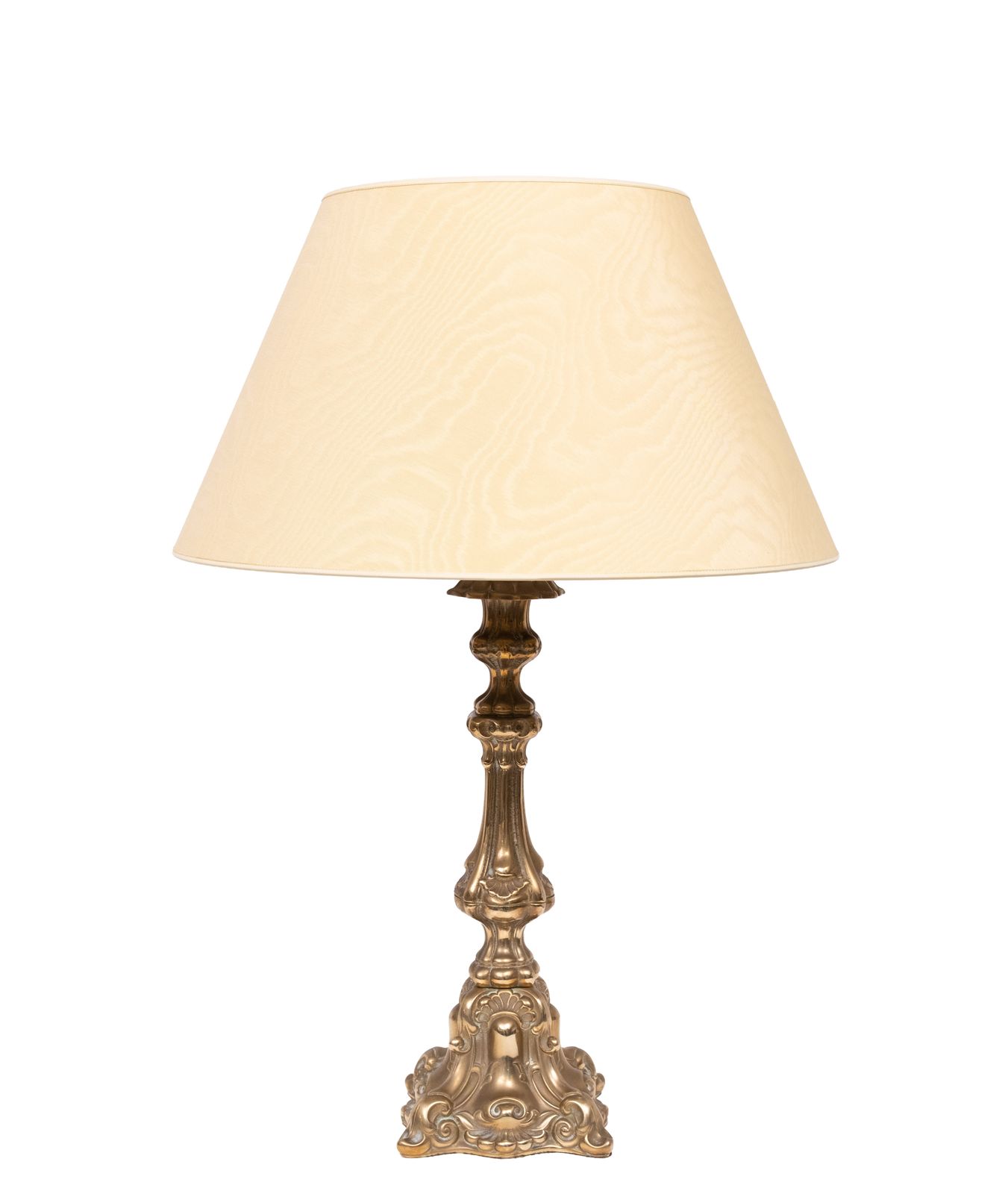 Stunning Pair Of Rococo Brass Table Lamps Italy 1920s photo Lighting
