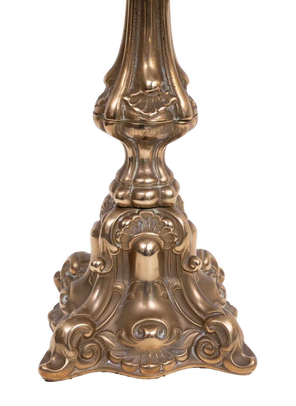 Stunning Pair Of Rococo Brass Table Lamps Italy 1920s photo 1473.0