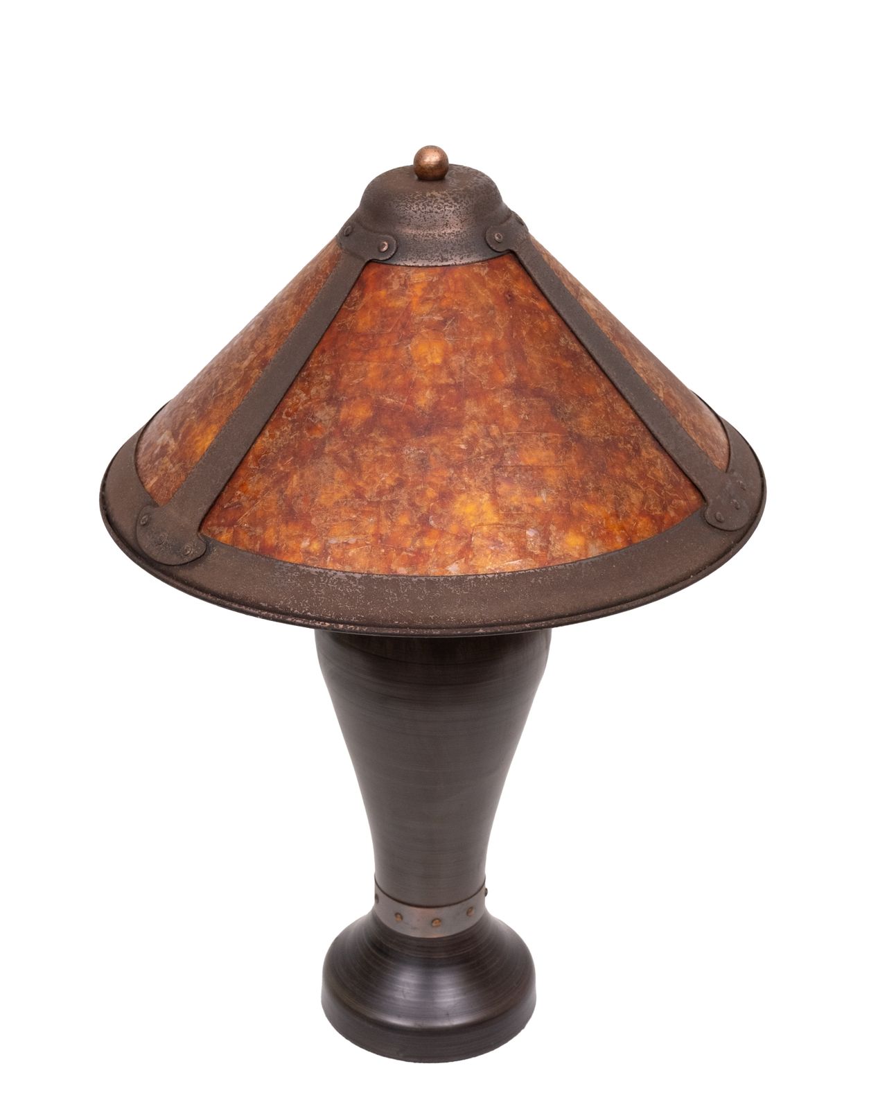 Vintage Arts & Crafts Tafellamp In De Stijl Van Dirk Van Erp, Koper En Mica, 20e Eeuw photo 563.0