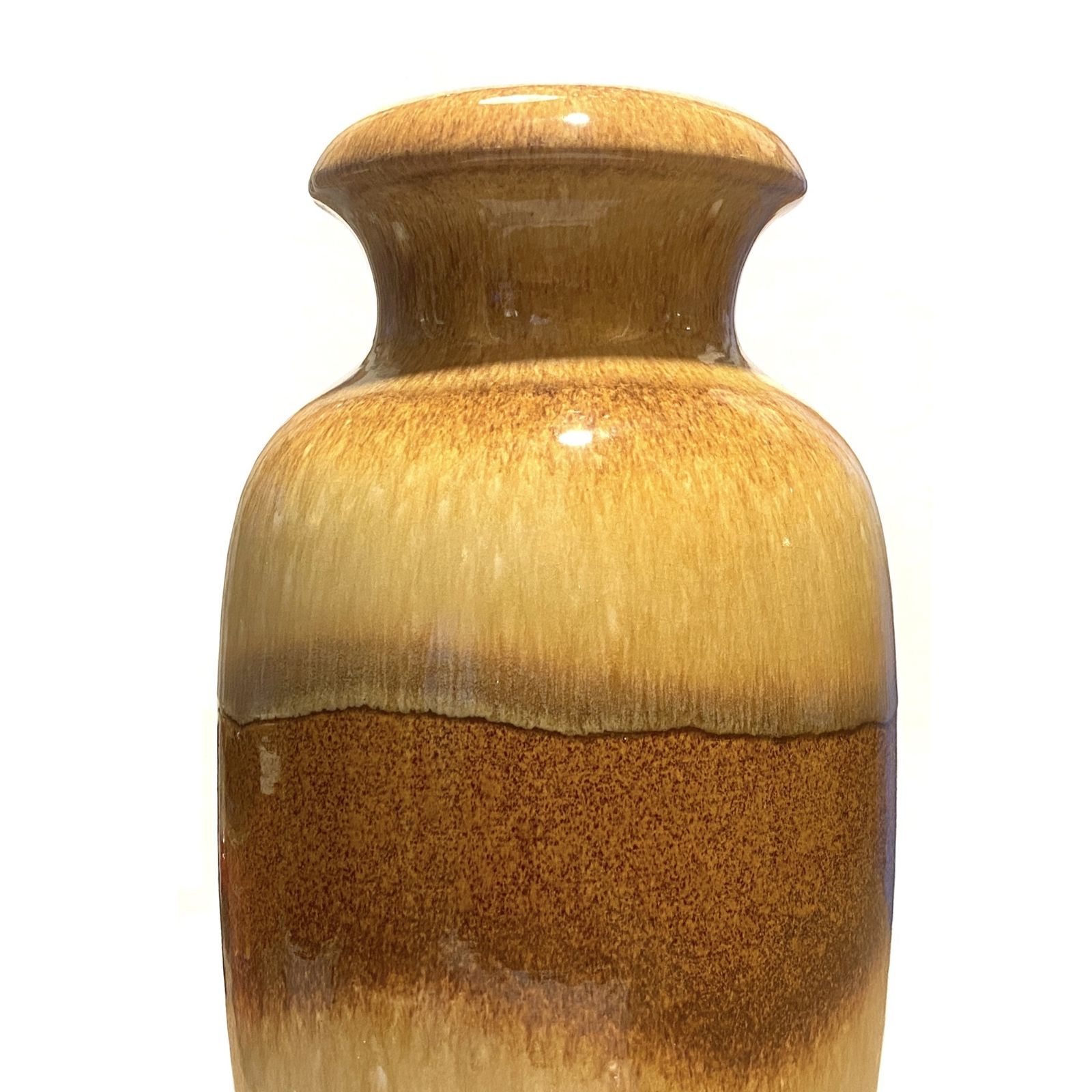 Scheurich Keramik 291 38 vloervaas, amber Fat Lava druipglazuur, jaren 1970, West-Duits aardewerk photo Woonaccessoires
