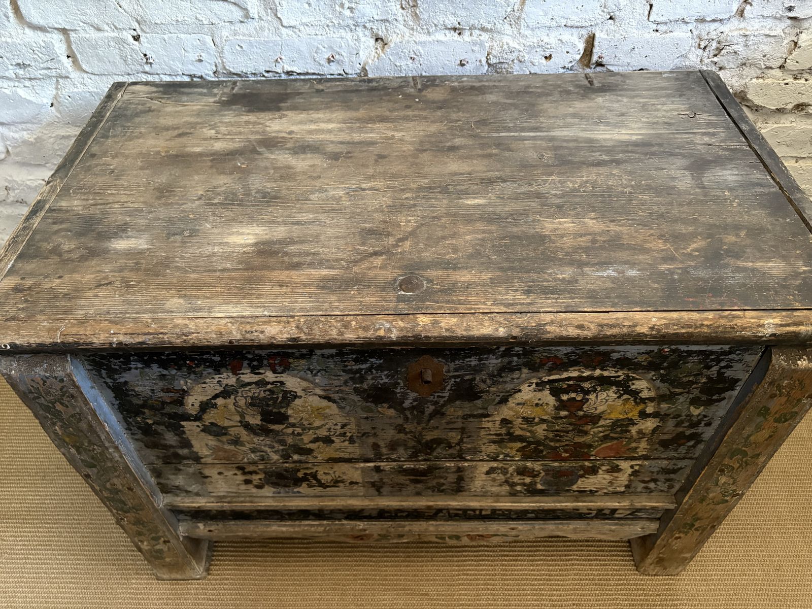Antique French Folk Art Painted Chest photo 1200.0