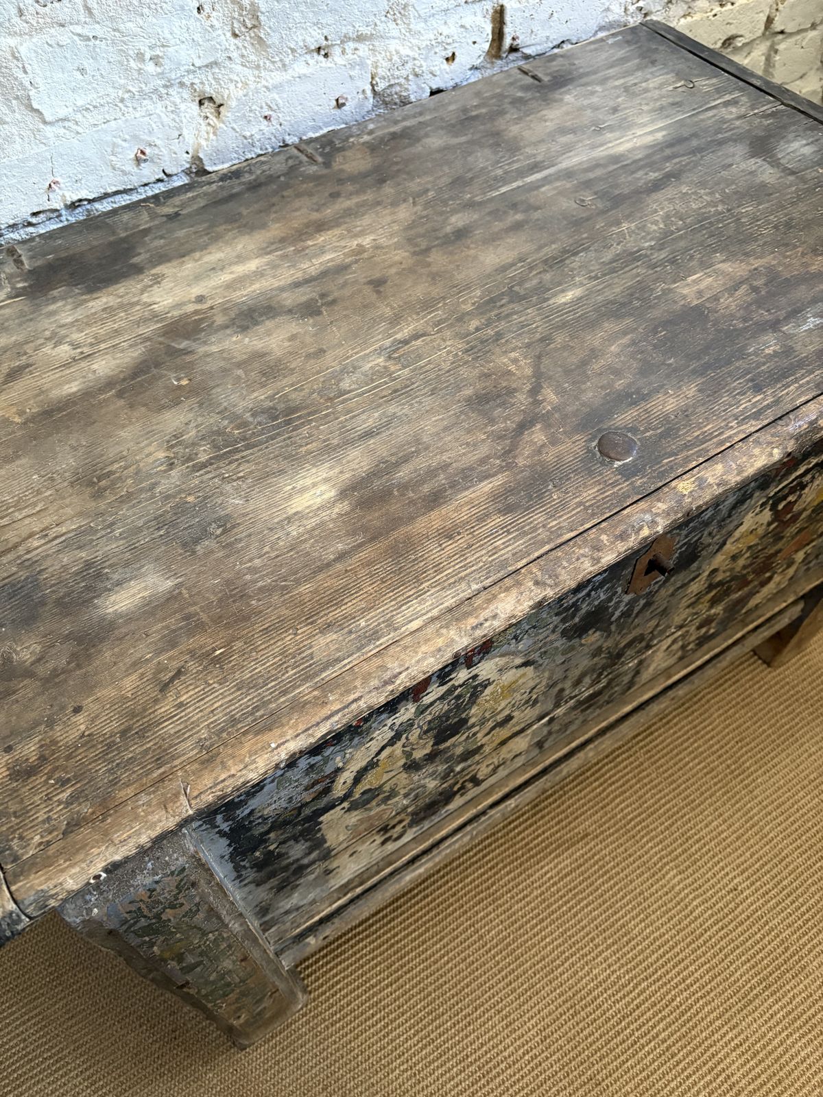 1200.0 Antique French Folk Art Painted Chest photo