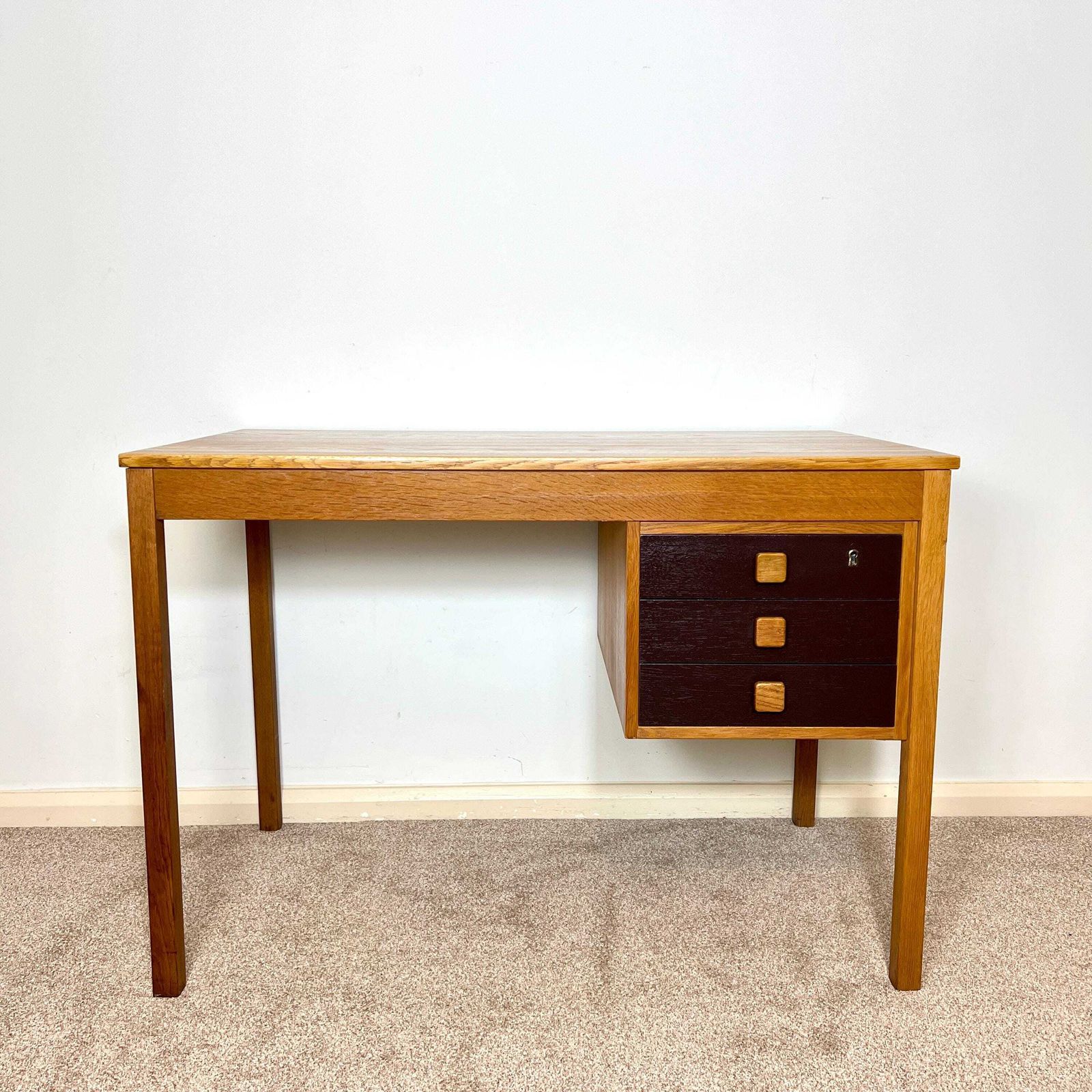 photo for sale Mid Century Danish Desk, Scandinavian Teak Desk By Domino Mobler