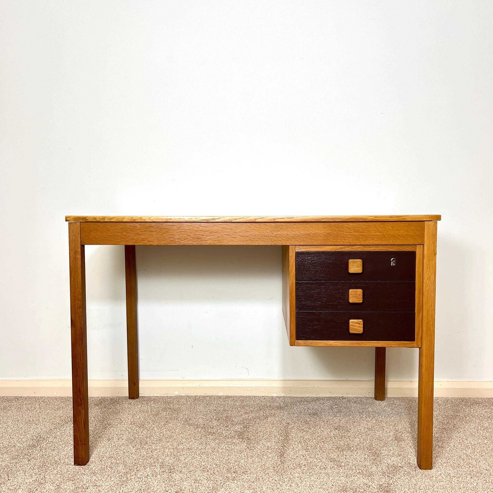 595.0 Mid Century Danish Desk, Scandinavian Teak Desk By Domino Mobler photo