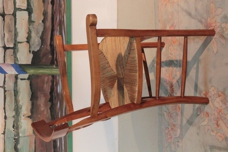 Armchair Straw In Cherry 19th photo furniture