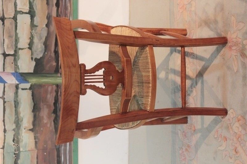 Armchair Straw In Cherry 19th photo for sale