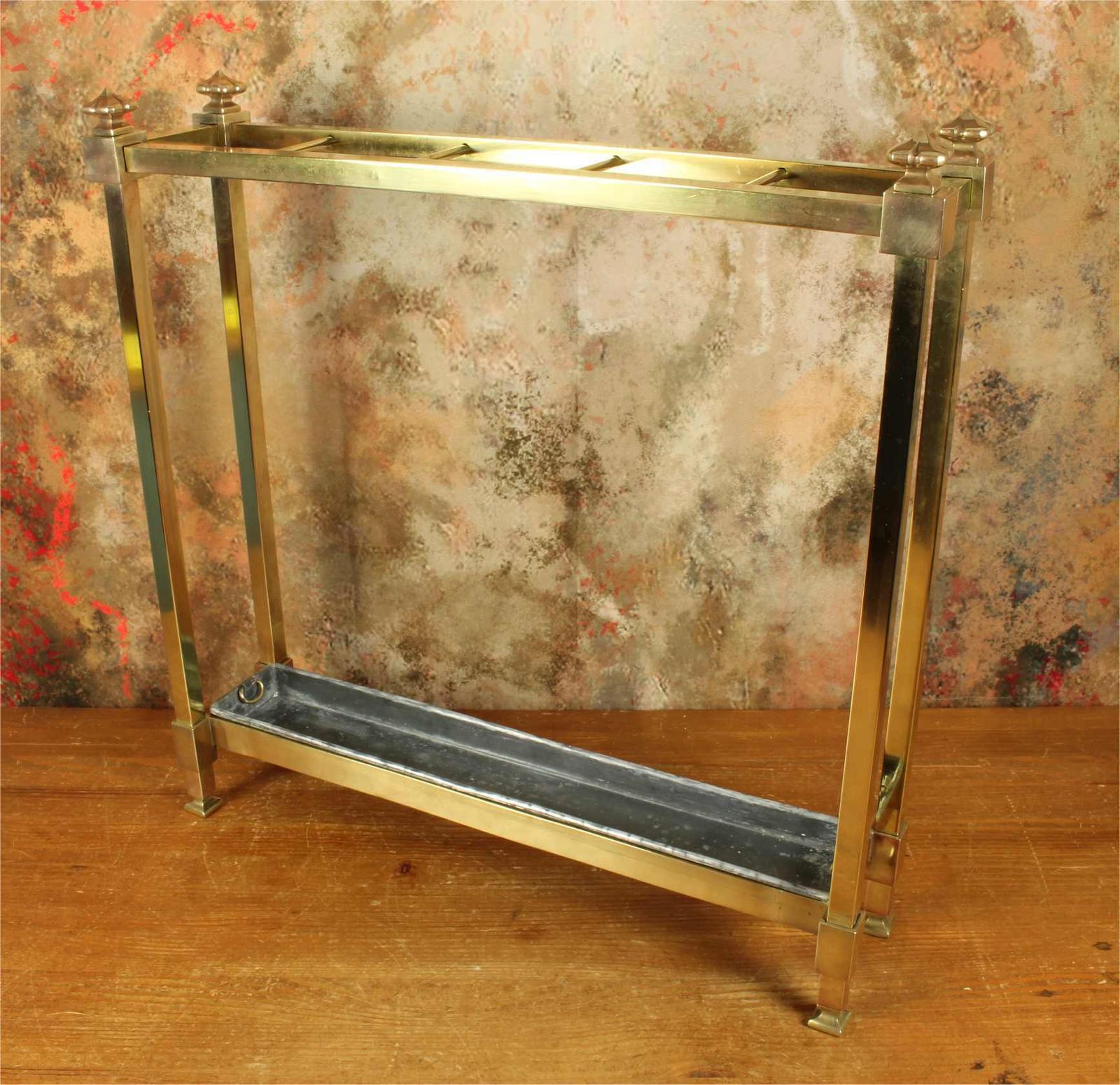 Antique Small Brass Stick Stand. Narrow Walking Cane Umbrella Hall Stand. photo Home Decor