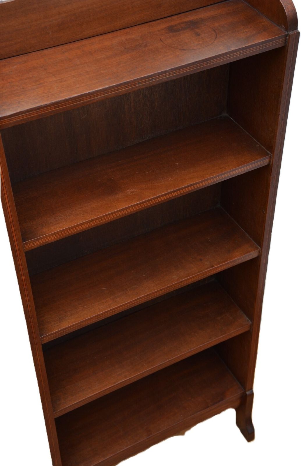 Slim Mahogany And Inlaid Open Bookcase C1900s photo Furniture
