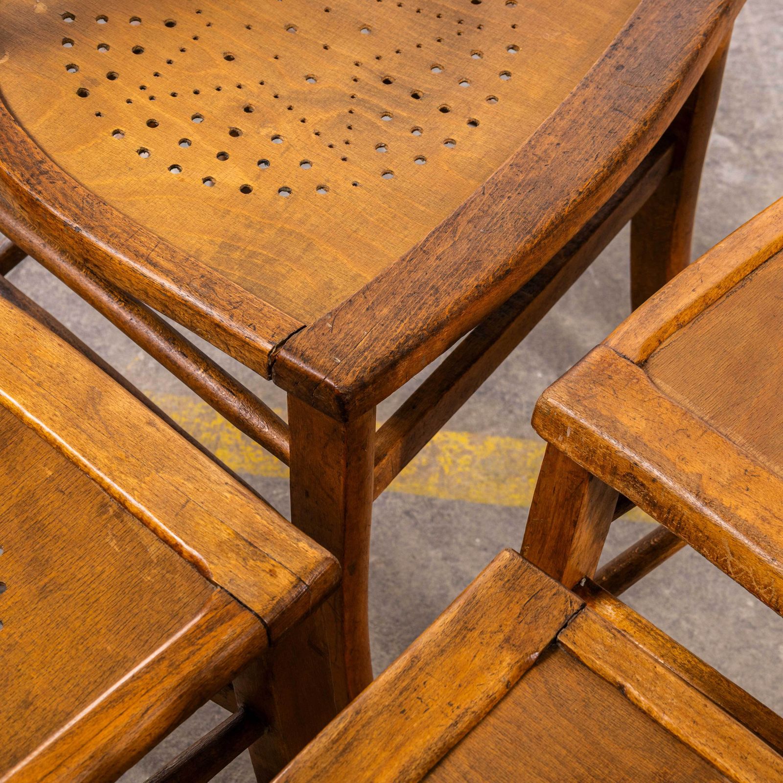 photo for sale 1950's French Farmhouse Dining Chairs With Stamped Numbers