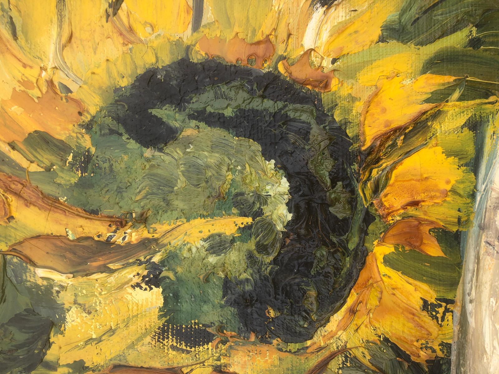 Portrait au tournesol méditerranéen à la robe blanche, Josep Miquel Serrano, peinture expressionniste espagnole à l'huile, 1976 photo Art