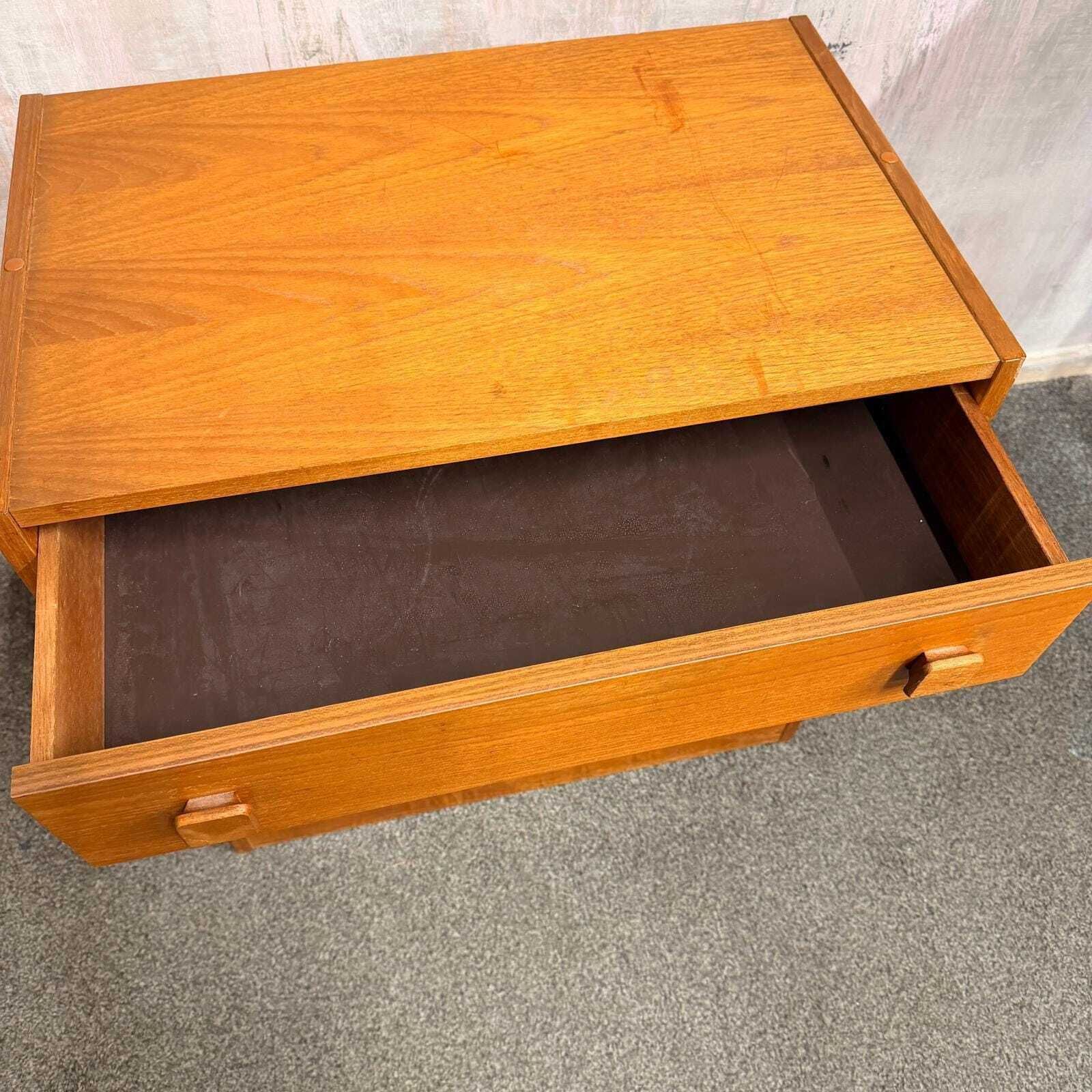 photo for sale Danish Domino Mobelfabrik Low Chest Of 4 Drawers Mid Century Square Pulls Plinth