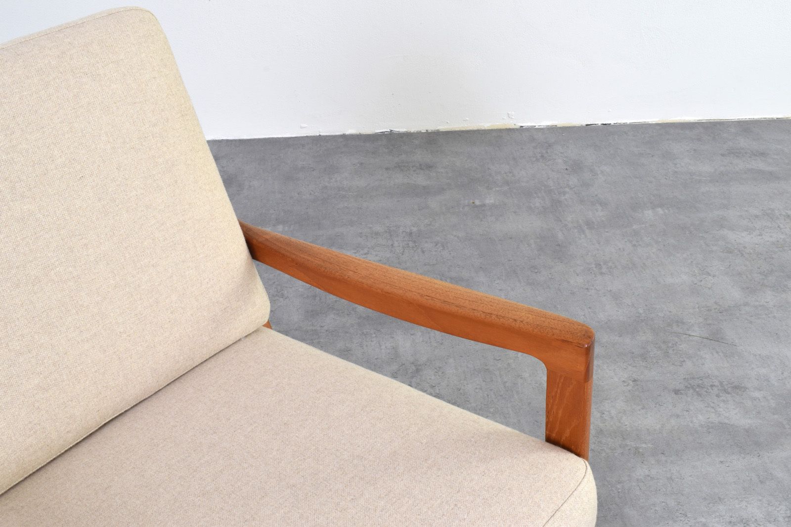 photo for sale Mid Century Danish Teak Senator Lounge Chair By Ole Wanscher For Cado, 1960s.