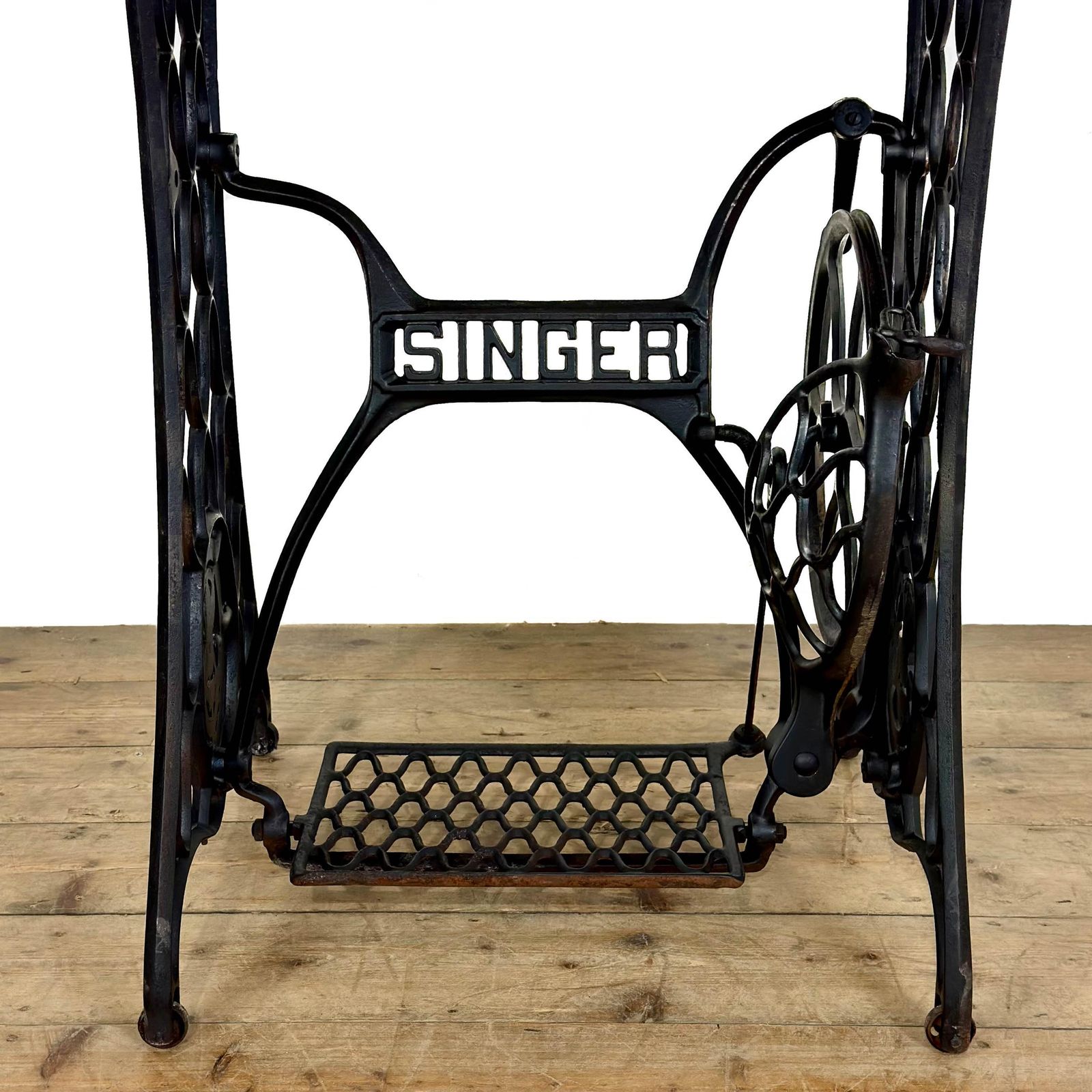 Antique Singer Sewing Machine Table With Marble Top | Antique Furniture | Oak Topped Table | Pub Table photo for sale