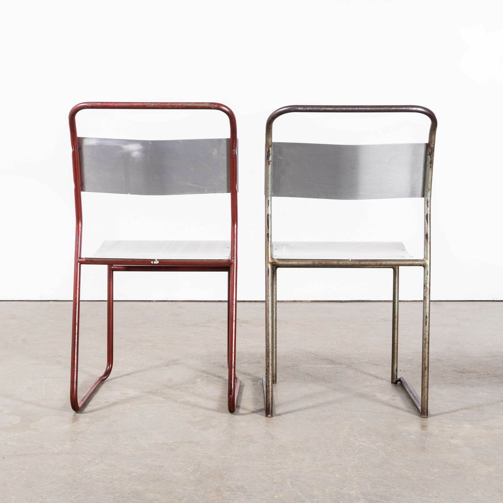 photo for sale 1950's Pel   Cox Tubular Metal Outdoor Dining Chairs With Metal Seats